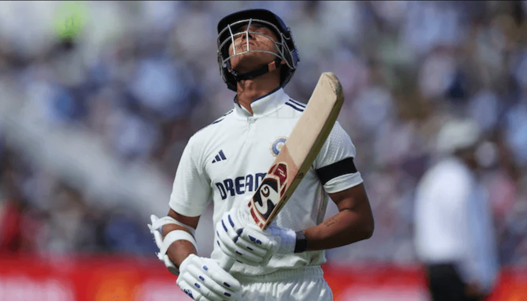 Yashasvi Jaiswal was dismissed for 87 at Edgbaston