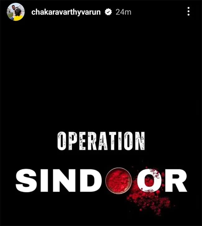 Varun Chakravarthy  Operation Sindoor 